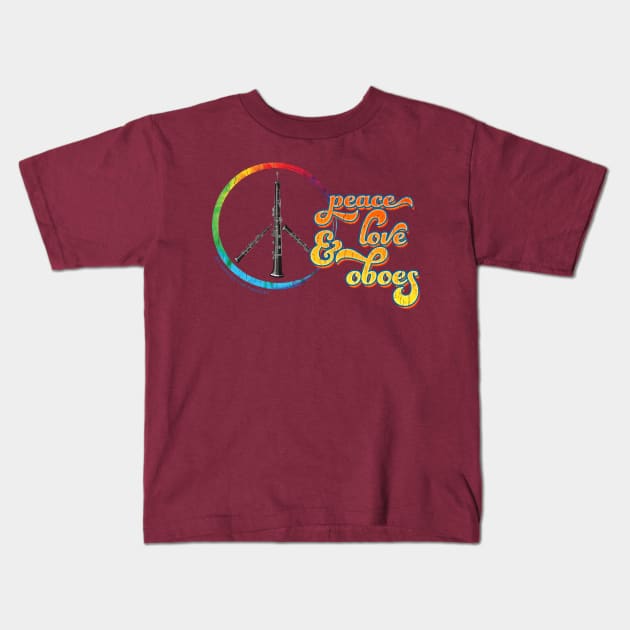 Peace Love & Oboes Kids T-Shirt by GZM Podcasts